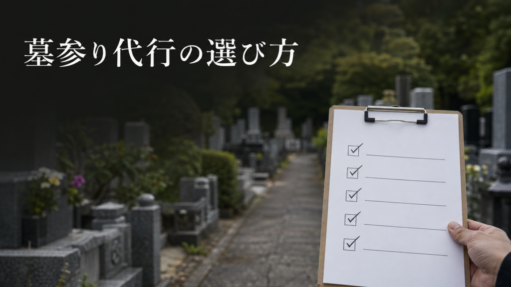 墓参り代行業者の選び方を解説するコラムのアイキャッチ画像