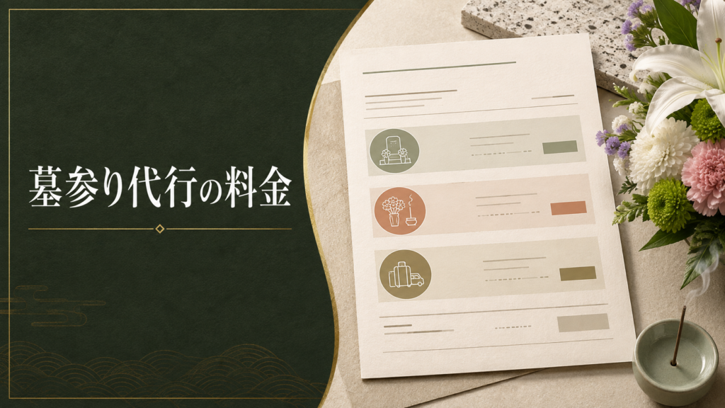 墓参り代行の料金内訳を視覚化したコラムのアイキャッチ画像